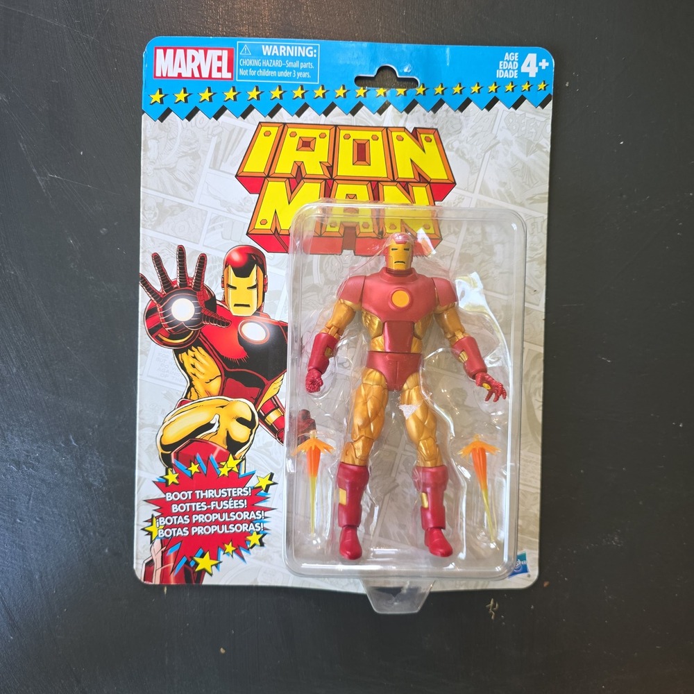 Marvel Legends Retro Iron Man 3.75 Action Figure Red Gold Armor Hasbro 2017